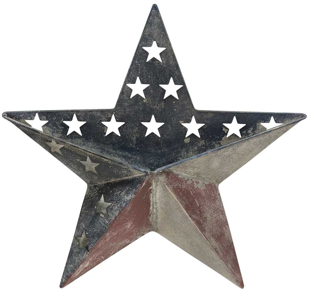 Antiqued Metal Patriotic Star Pocket