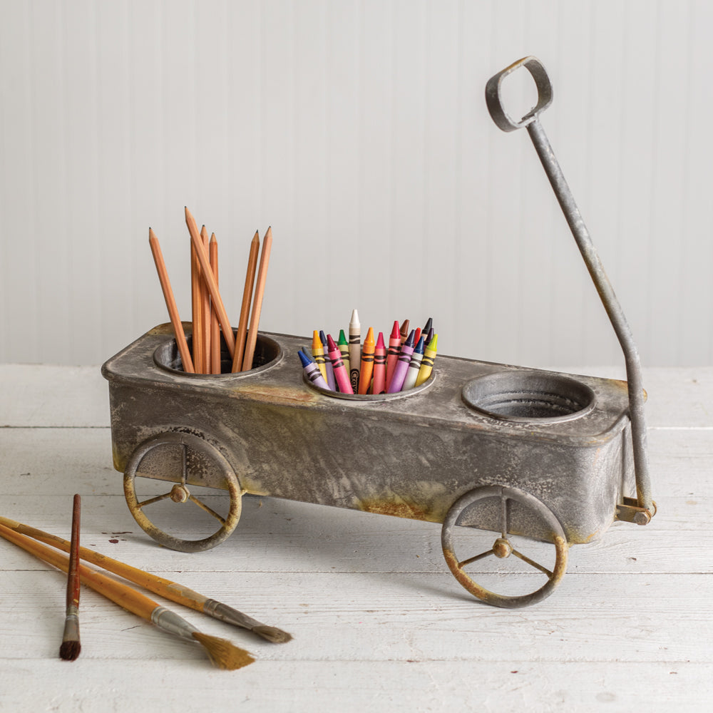 Rustic Divided Wagon Planter
