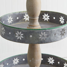 Load image into Gallery viewer, Two-Tiered Metal Christmas Tray
