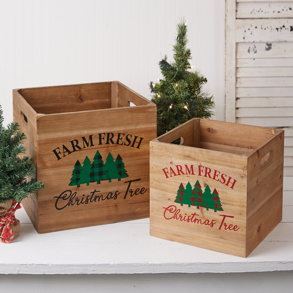 Wooden Farm Fresh Christmas Tree Boxes