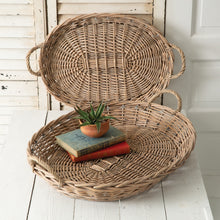 Load image into Gallery viewer, Large Oval Wicker Tray Set
