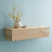 Load image into Gallery viewer, Natural Wood Scalloped Floating Shelf
