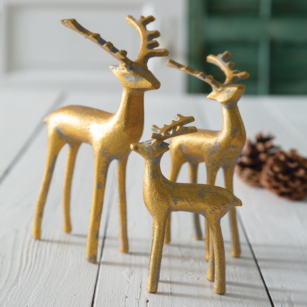 Golden Reindeer Set