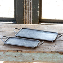 Load image into Gallery viewer, Galvanized Metal Rectangle Serving Trays
