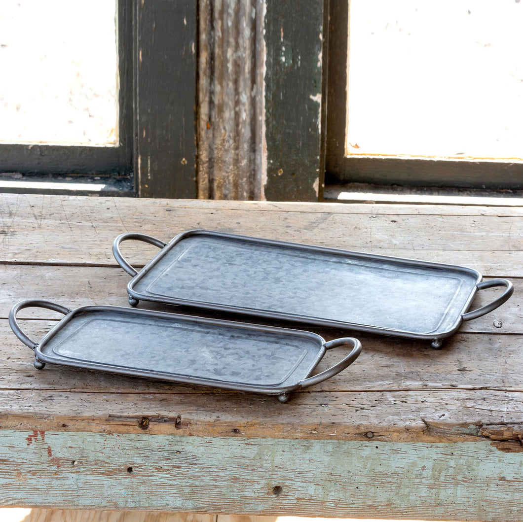 Galvanized Metal Rectangle Serving Trays