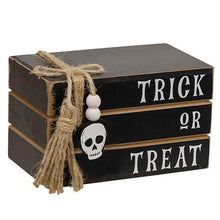 Load image into Gallery viewer, Trick or Treat Mini Wooden Book Stack
