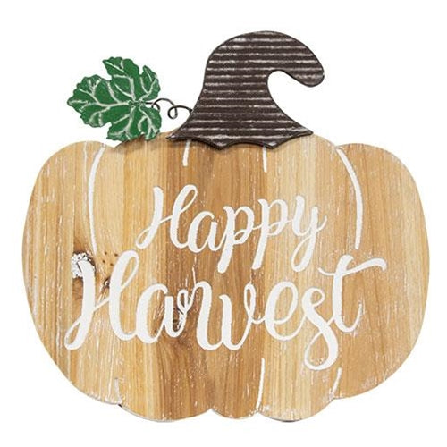 Happy Harvest Engraved Pumpkin Easel