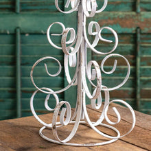 Load image into Gallery viewer, White Scrolled Metal Christmas Tree
