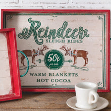 Load image into Gallery viewer, Set of Two Wood Holiday Serving Trays
