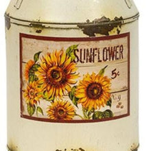 Load image into Gallery viewer, Cream Sunflower Milk Can
