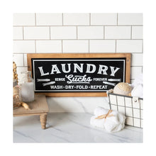 Load image into Gallery viewer, Wood &amp; Metal Laundry Sign
