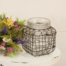 Load image into Gallery viewer, Square Glass Jar With Chicken Wire
