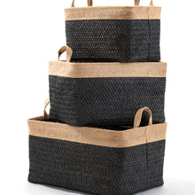 Load image into Gallery viewer, Lined Woven Basket Set
