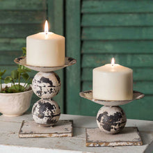 Load image into Gallery viewer, Distressed Spherical Candle Holder Set
