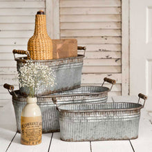 Load image into Gallery viewer, Rustic Bins with Wooden Handles
