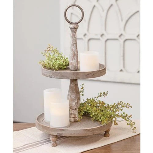 Weathered Two-Tiered Tray