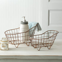 Load image into Gallery viewer, Copper Finish Bathtub Basket Set
