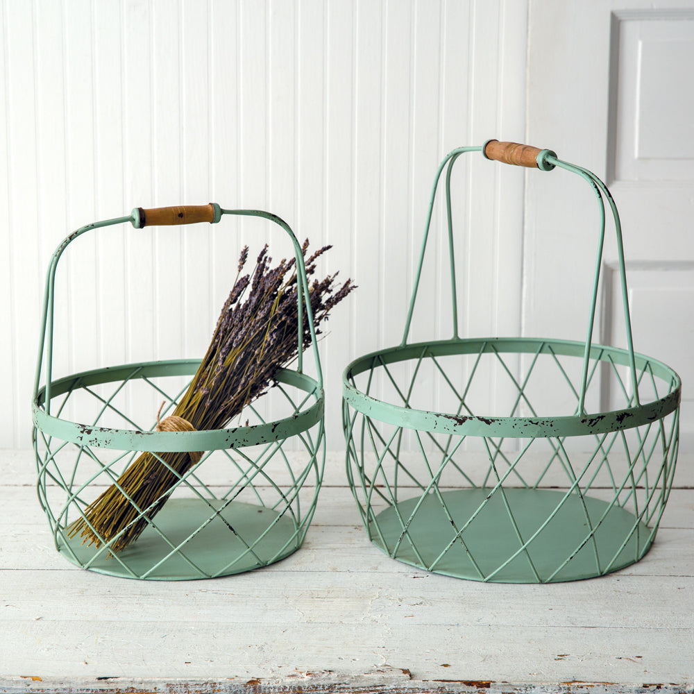 Robins Egg Wire Basket Set