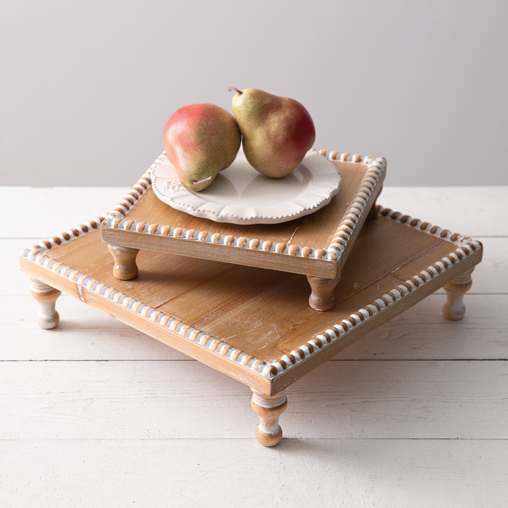 Beaded Wood Riser Set – The Home Emporium
