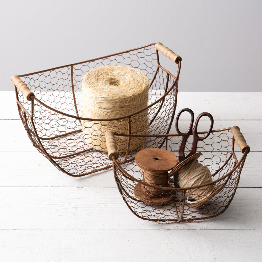 Copper Finish Scoop Basket Set