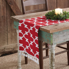 Load image into Gallery viewer, Patterned Red Table Runner
