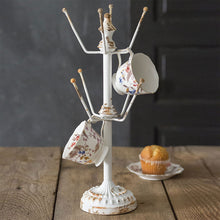 Load image into Gallery viewer, Shabby Chic Eight Hook Display Stand
