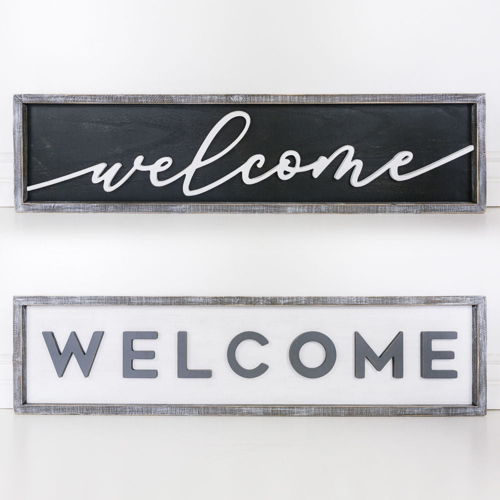 Double Sided Welcome Sign