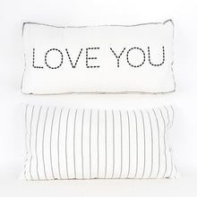 Load image into Gallery viewer, Reversible Linen Love You Pillow
