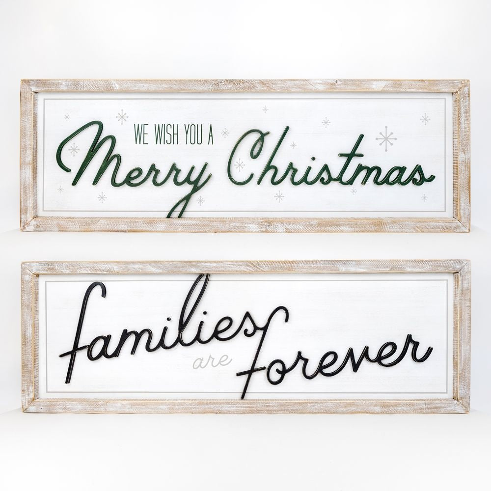 Double Sided Christmas & Family Sign