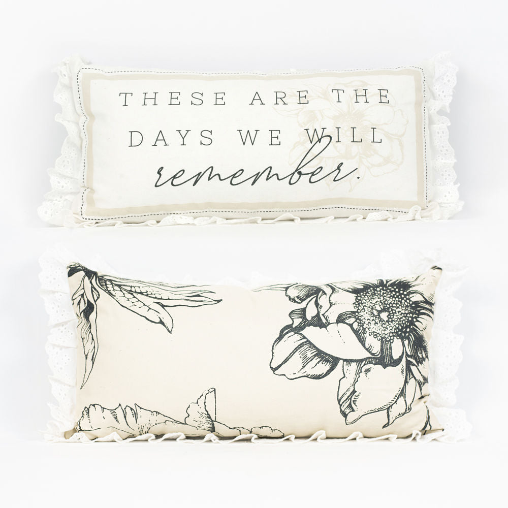 Linen Reversible Days We Will Remember Pillow