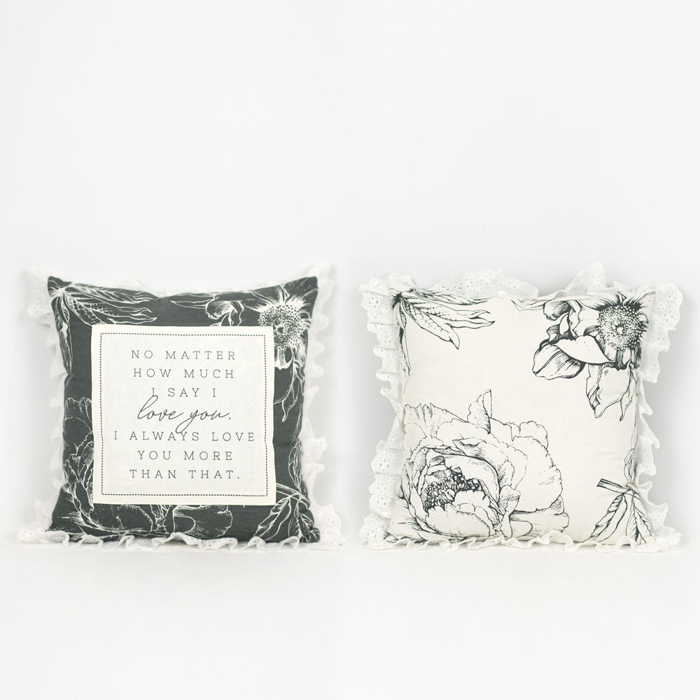 Linen Reversible Say I Love You Pillow