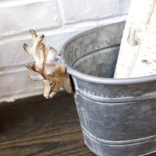 Load image into Gallery viewer, Galvanized Bucket with Deer Handles

