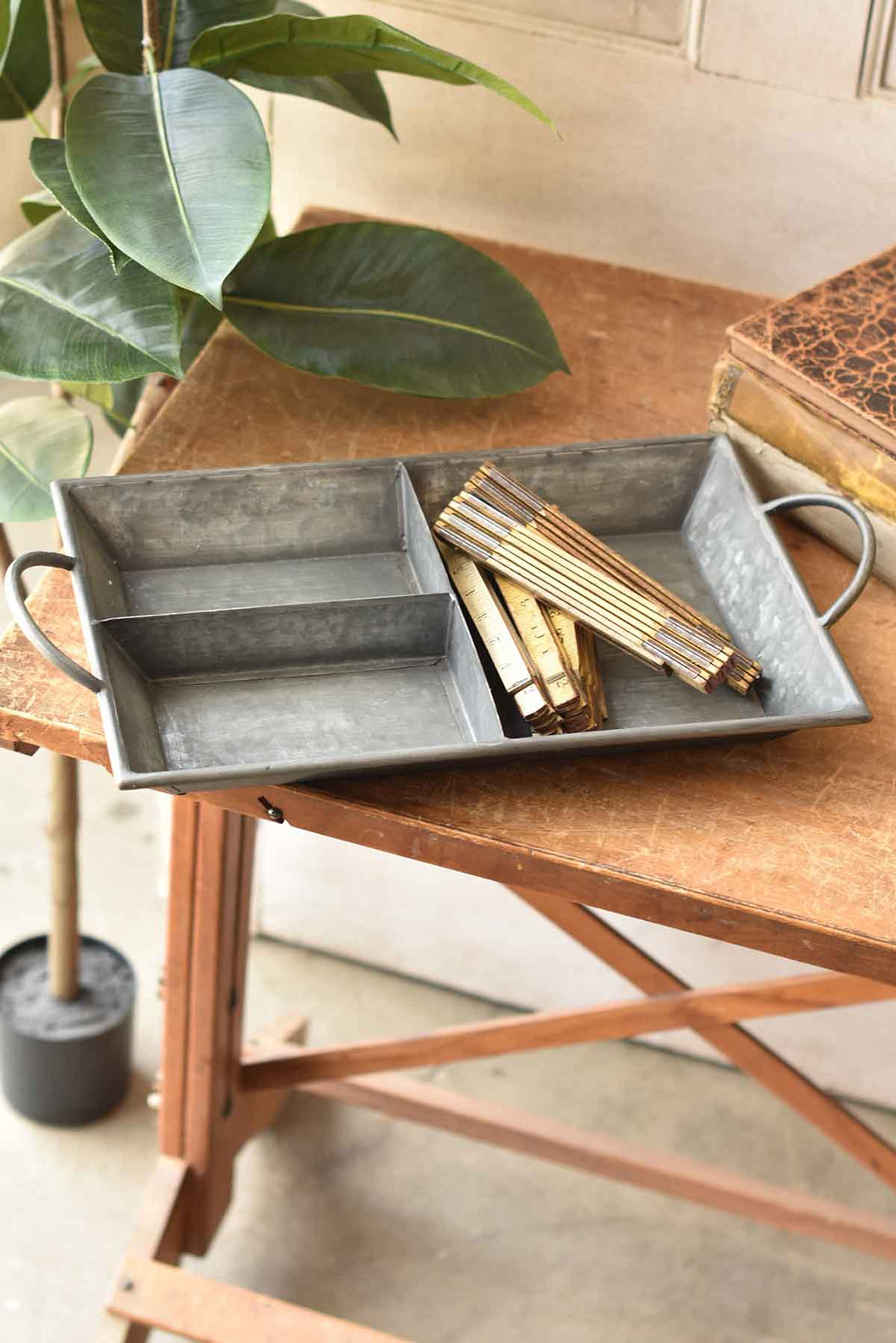 Galvanized Divided Serving Tray