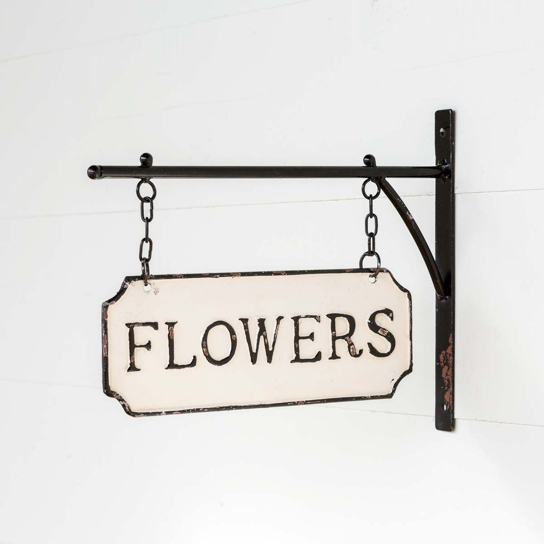 Flowers Tin Hanger Sign