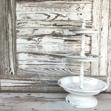 Load image into Gallery viewer, White Distressed Three Tiered Stand
