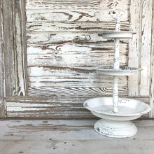 Load image into Gallery viewer, White Distressed Three Tiered Stand
