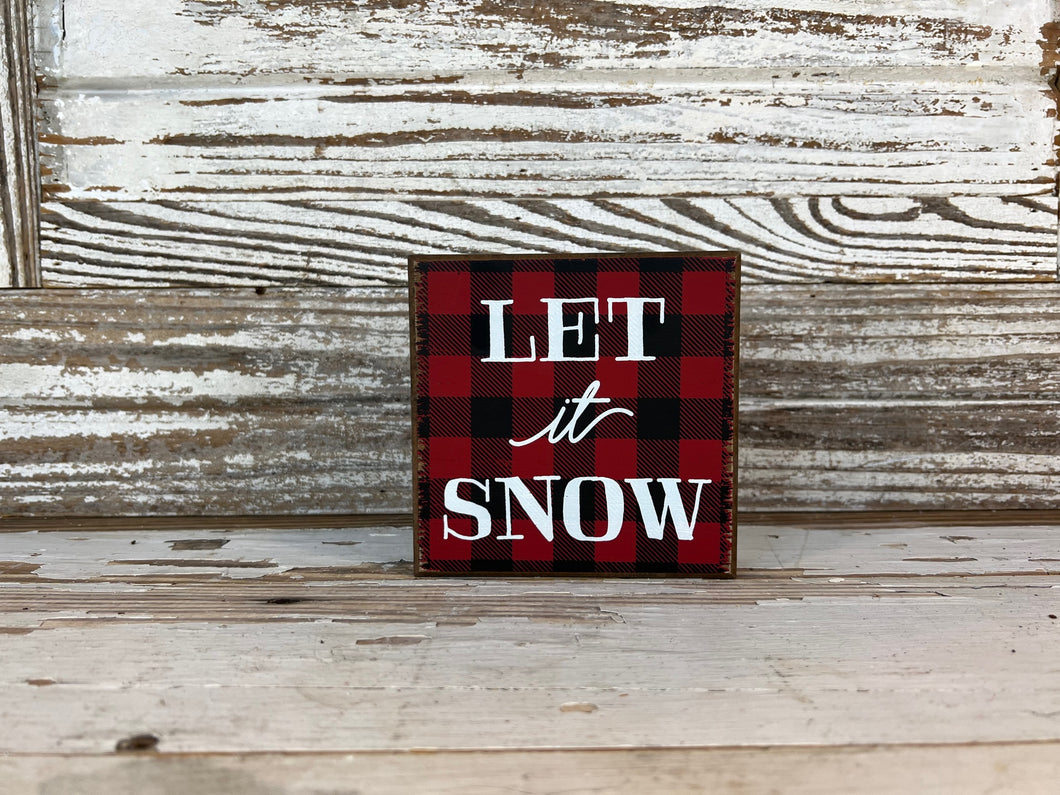 Let It Snow Wooden Box Sign