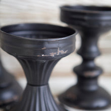 Load image into Gallery viewer, Black Enamel Candlestick Set
