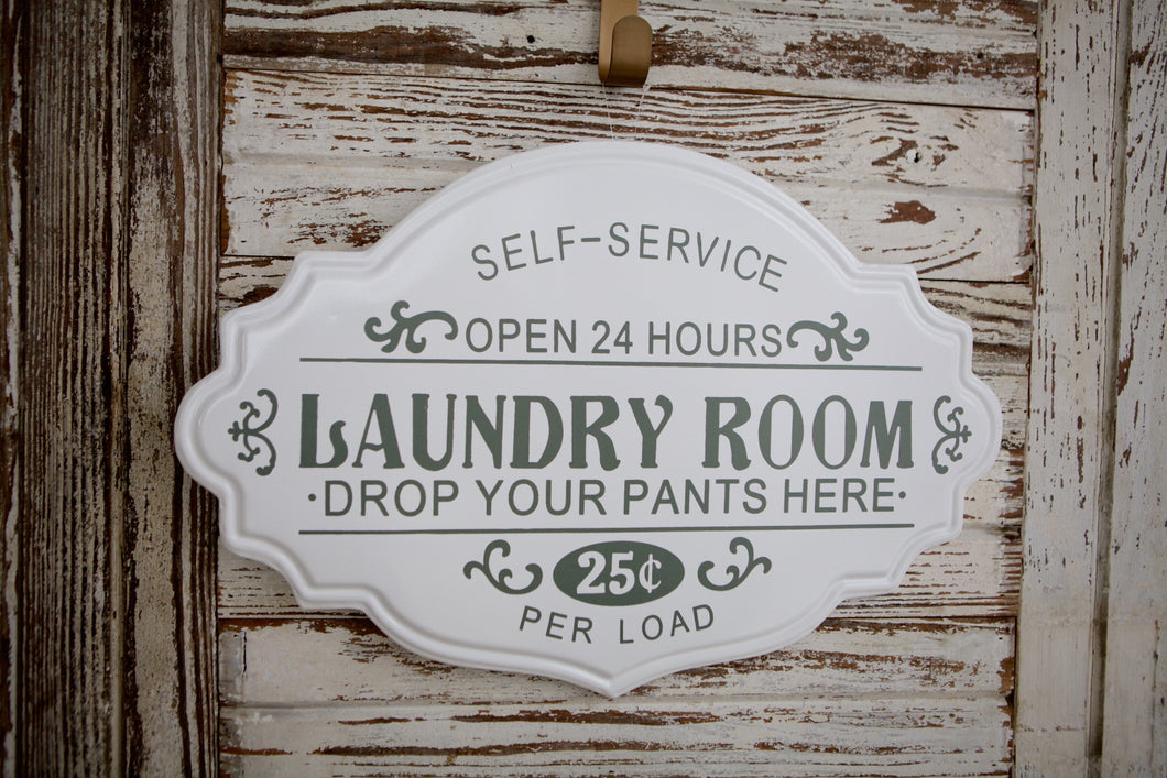 Tin Laundry Sign