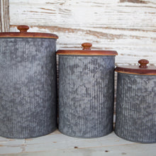 Load image into Gallery viewer, Galvanized Canister Set
