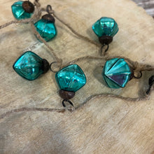 Load image into Gallery viewer, Teal Mercury Glass Ornament Garland
