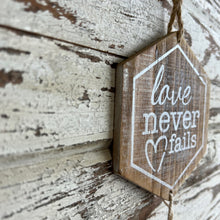 Load image into Gallery viewer, Love Never Fails Beaded Hanger
