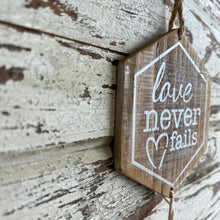 Load image into Gallery viewer, Love Never Fails Beaded Hanger
