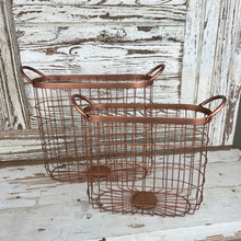 Load image into Gallery viewer, Copper Finish Oval Basket Set
