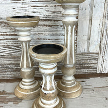 Load image into Gallery viewer, Stripe Carved Candle Holders

