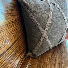 Load image into Gallery viewer, 20&quot; Grey Cross Check Pillow
