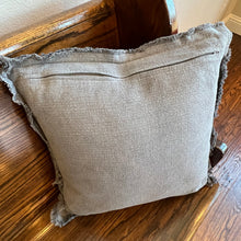 Load image into Gallery viewer, 20&quot; Grey Fringe Pillow
