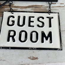 Load image into Gallery viewer, Guest Room Tin Hanger Sign
