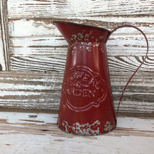 Load image into Gallery viewer, Red Flower Garden Pitcher

