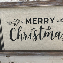 Load image into Gallery viewer, Grain Sack Merry Christmas Sign
